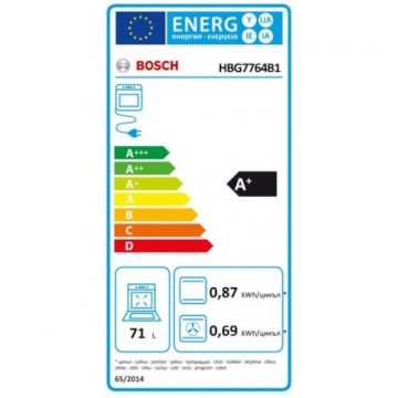 Εντοιχιζόμενος Φούρνος άνω πάγκου Bosch HBG7764B1 Black